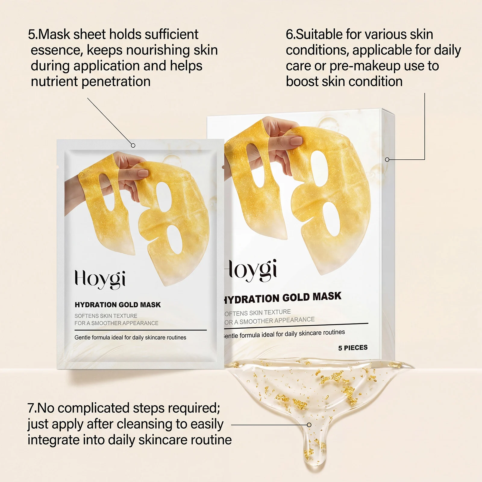Hydrating Face Mask Box - Gentle Nourishing & Firming Skincare Sheet Mask 8 hydrating face mask sheet hoy wcz5tuaf desc 8