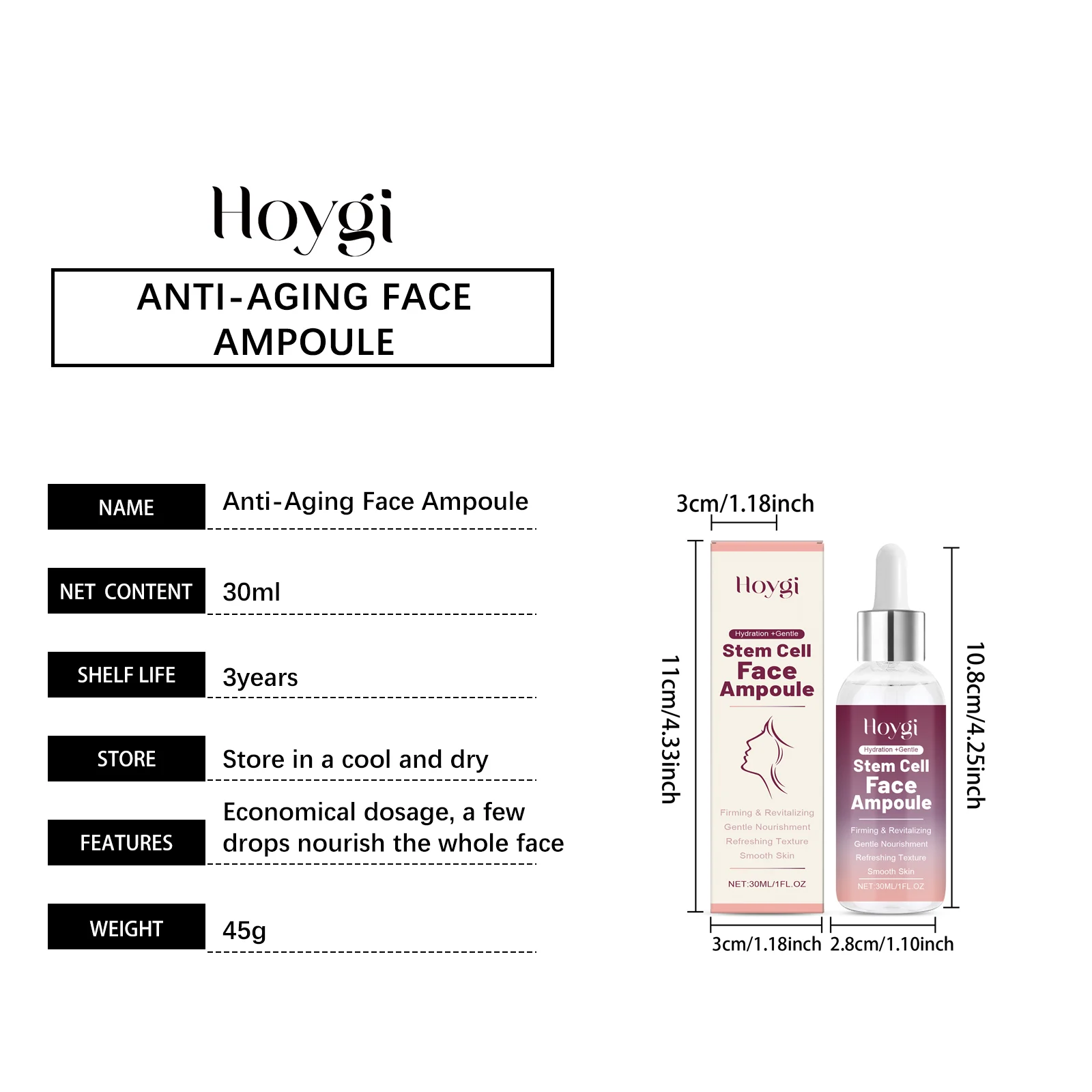 Hydrating Facial Serum 30ml Gentle Moisturizing Ampoule for Firming & Elasticity Daily Skincare 1 hydrating facial serum 30ml hoy j45ynp8s desc 1