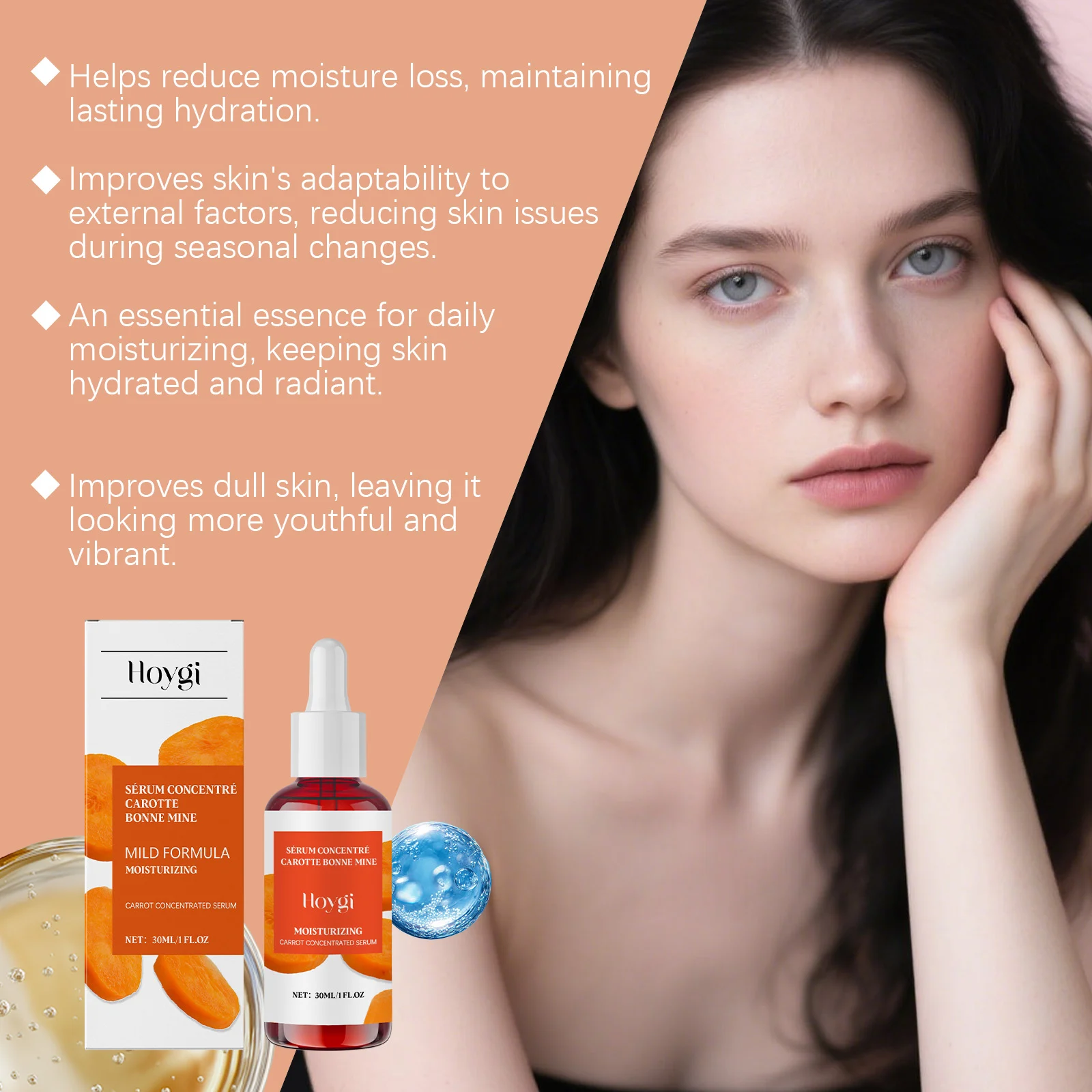 Hydrating Facial Serum with Hyaluronic Acid and Carrot Seed Oil, 30ml 8 hydrating facial serum hyaluronic acid carrot seed oil 30ml hoy 6sa7sv7q desc 8