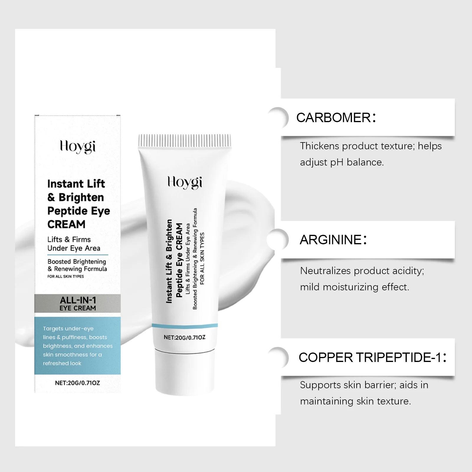 Hydrating Eye Cream 20g Peptide Eye Cream for Reducing Dark Circles & Puffiness 8 hydrating peptide eye cream 20g for dark circles puffiness hoy n25xcpk8 desc 8