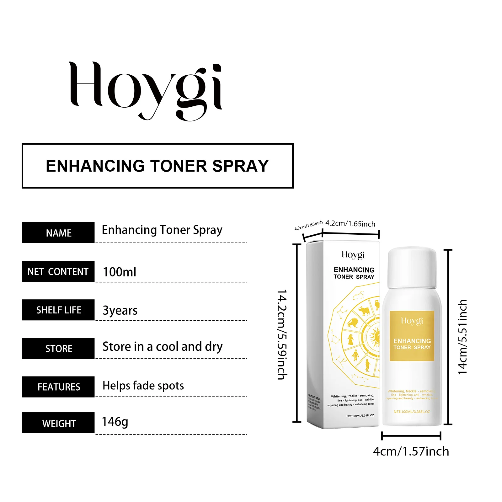 Hoygi Enhancing Toner Spray with Hyaluronic Acid for Whitening and Hydration 1 hydrating toner spray hoy zk8zw2uh desc 1