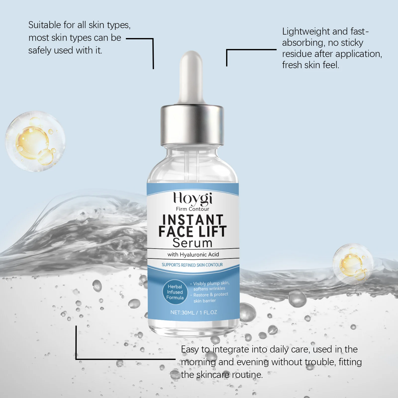 Instant Face Lift Serum 30ml with Hyaluronic Acid for Firming and Plumping Skin 6 instant face lift serum 30ml hyaluronic acid firming hoy 8y33t6un desc 6