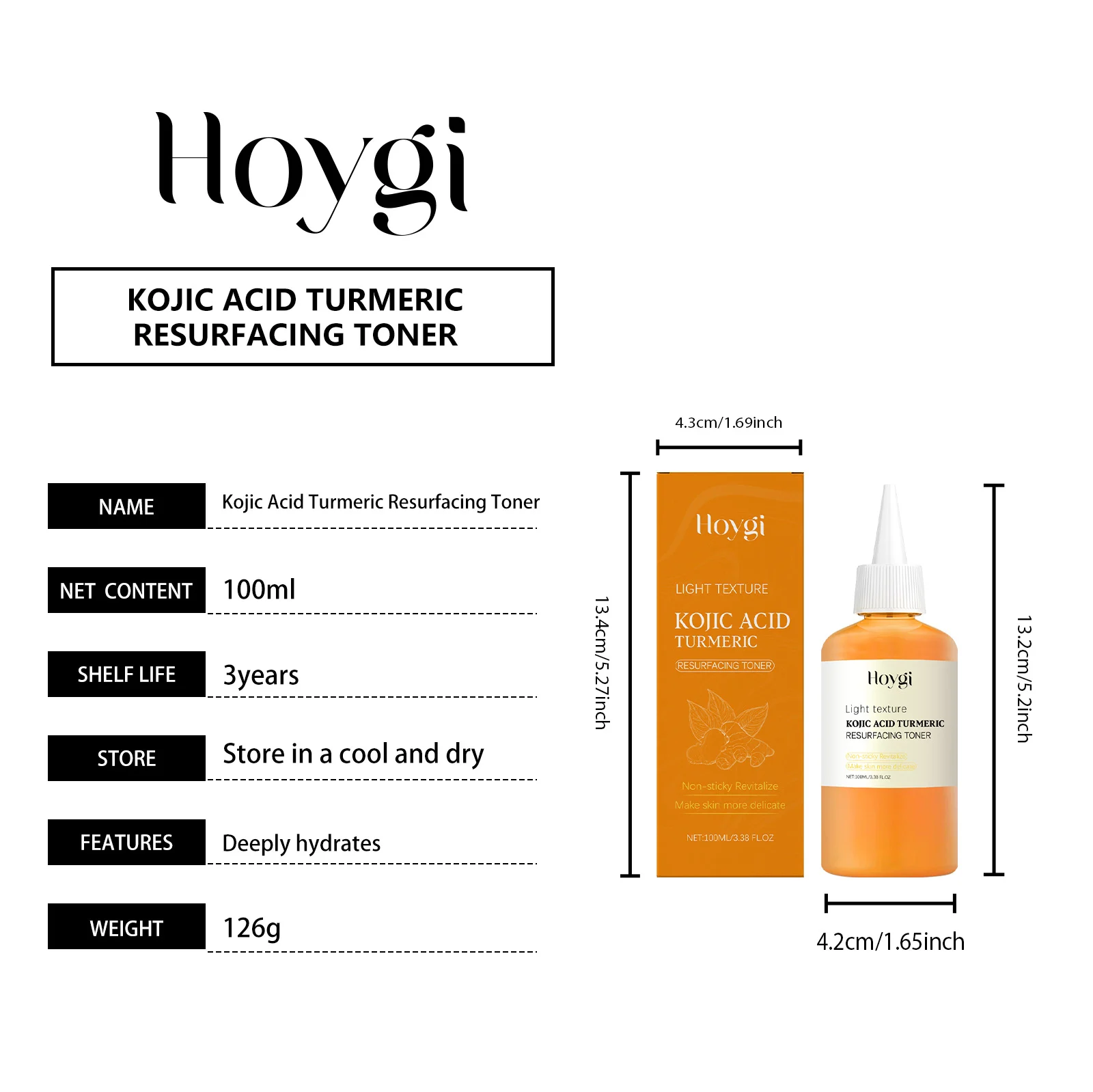 Kojic Acid Turmeric Resurfacing Toner 100ml Deep Moisturizing Brightening Skin Gentle Conditioning 1 kojic acid turmeric resurfacing toner 100ml hoy 4bej677x desc 1