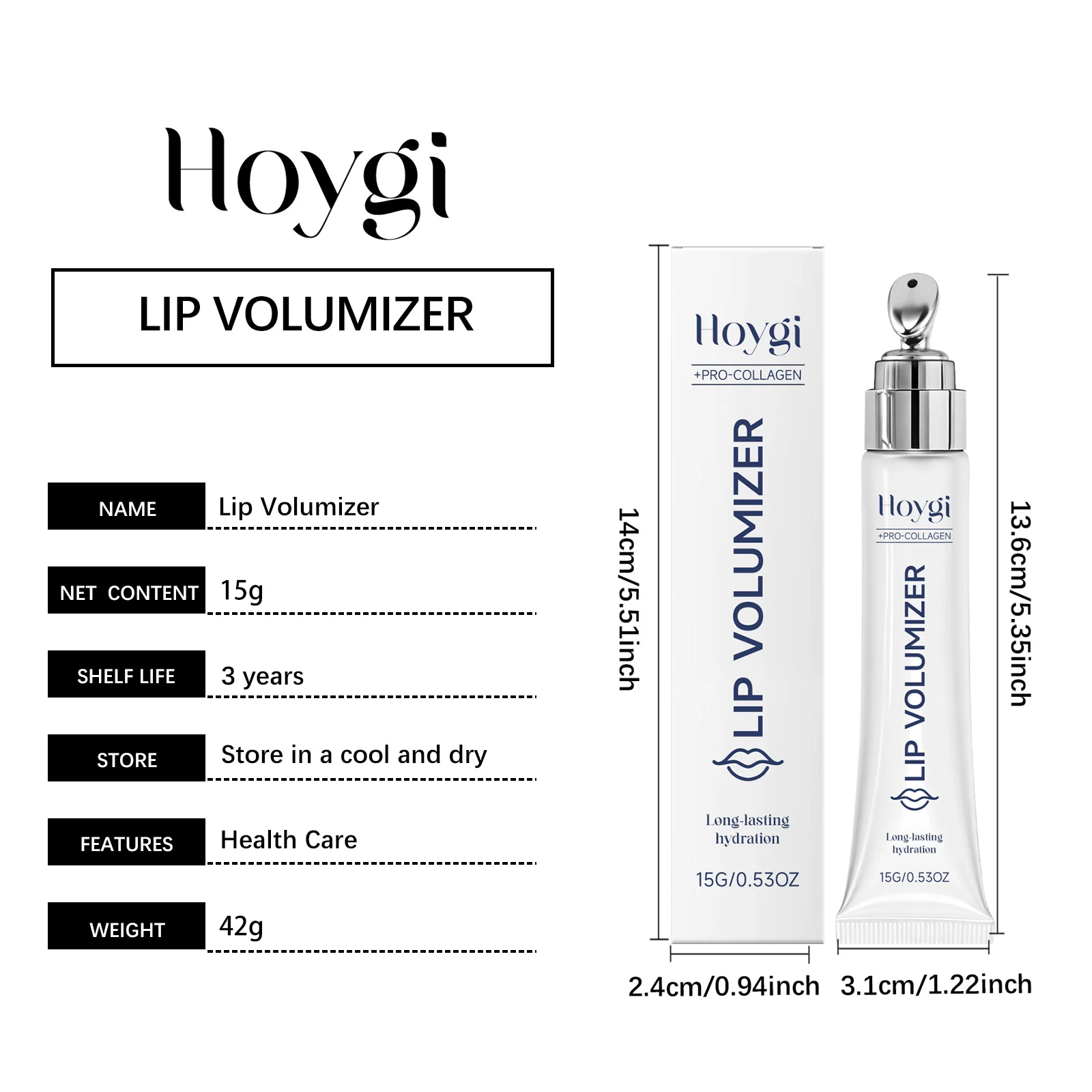 Lip Plumping Gloss 15g, Lightweight Hydrating Lip Oil with Hyaluronic Acid & Retinol for Daily Care 1 lip plumping gloss 15g hydrating lip oil hoy y638xky5 desc 1