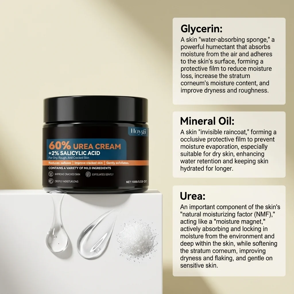 Hoygi 60% Urea Cream with Salicylic Acid for Dry Rough Cracked Skin | 24h Moisturizing & Repair 8 moisturizing body cream urea hoy s7ty42j9 desc 8