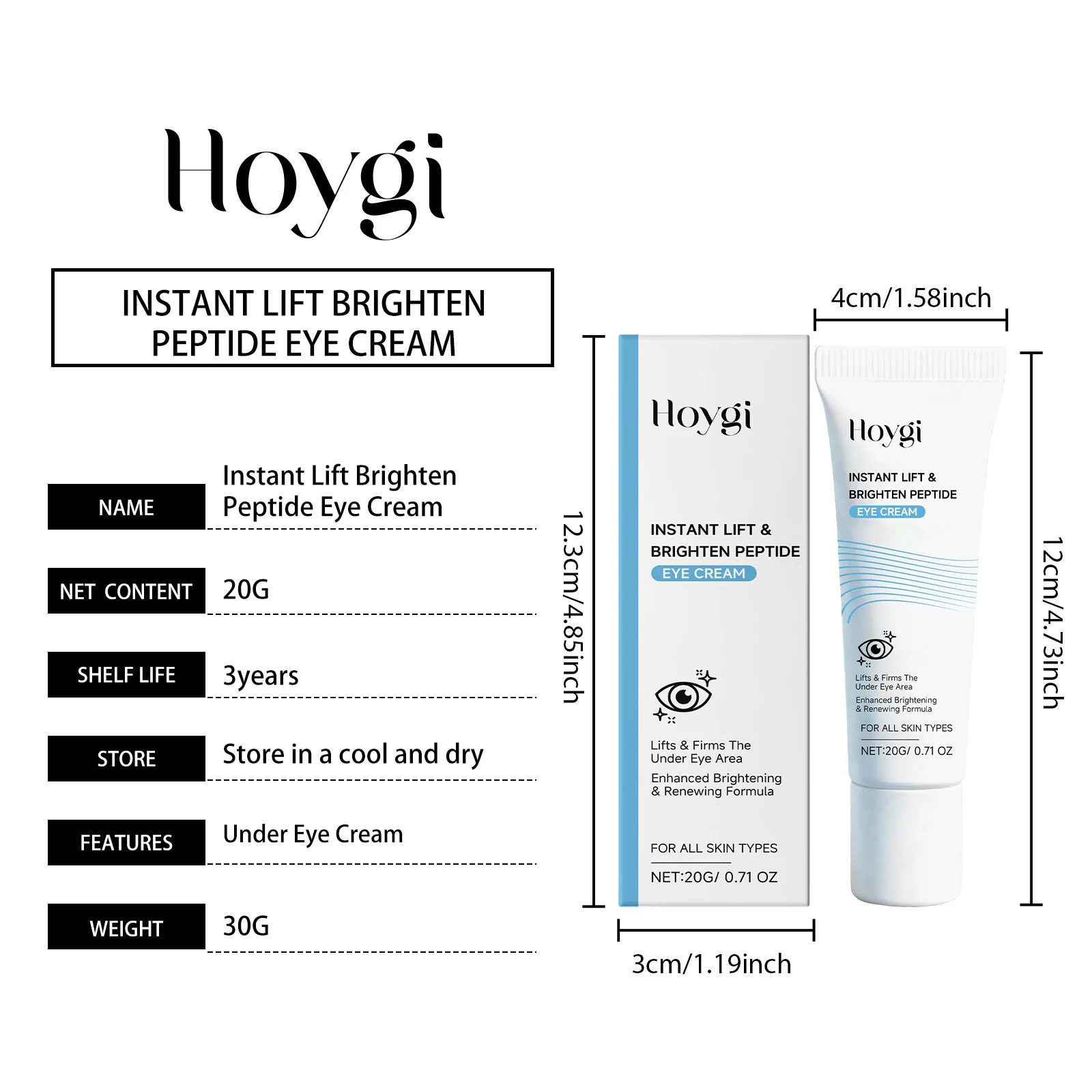 Hoygi Instant Lift & Brighten Peptide Eye Cream for All Skin Types 1 peptide eye cream hoy fzwqfkt2 desc 1