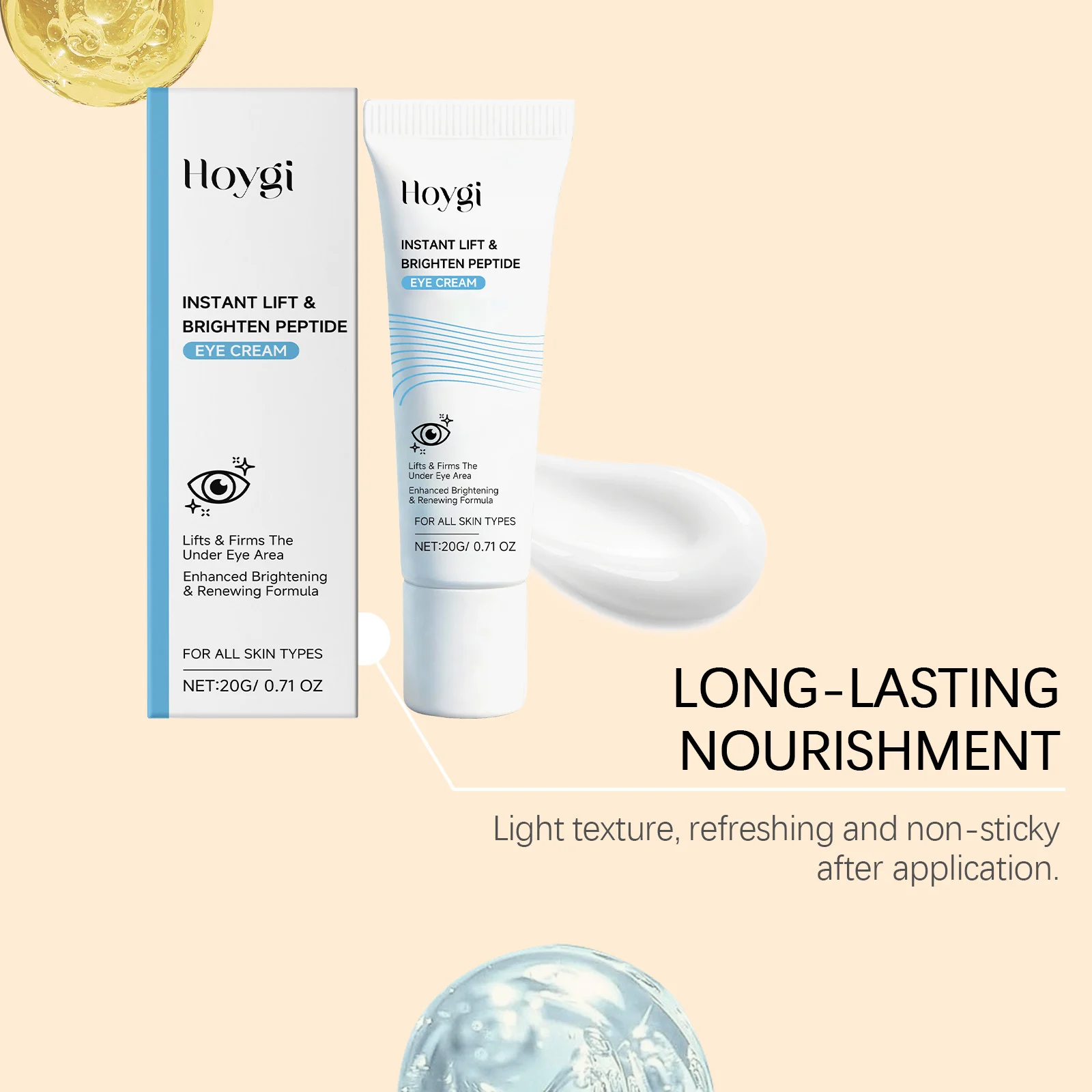 Hoygi Instant Lift & Brighten Peptide Eye Cream for All Skin Types 7 peptide eye cream hoy fzwqfkt2 desc 7