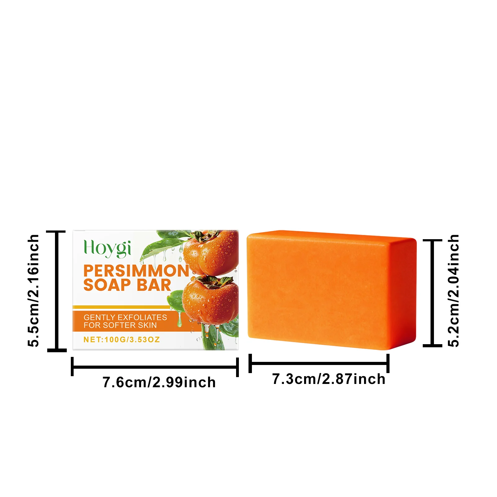 Persimmon Moisturizing Soap Bar, Hydrating & Exfoliating Body Soap for Soft Skin, 100g 1 persimmon moisturizing soap bar hydrating exfoliating body soap 100g hoy kxcergu4 desc 1