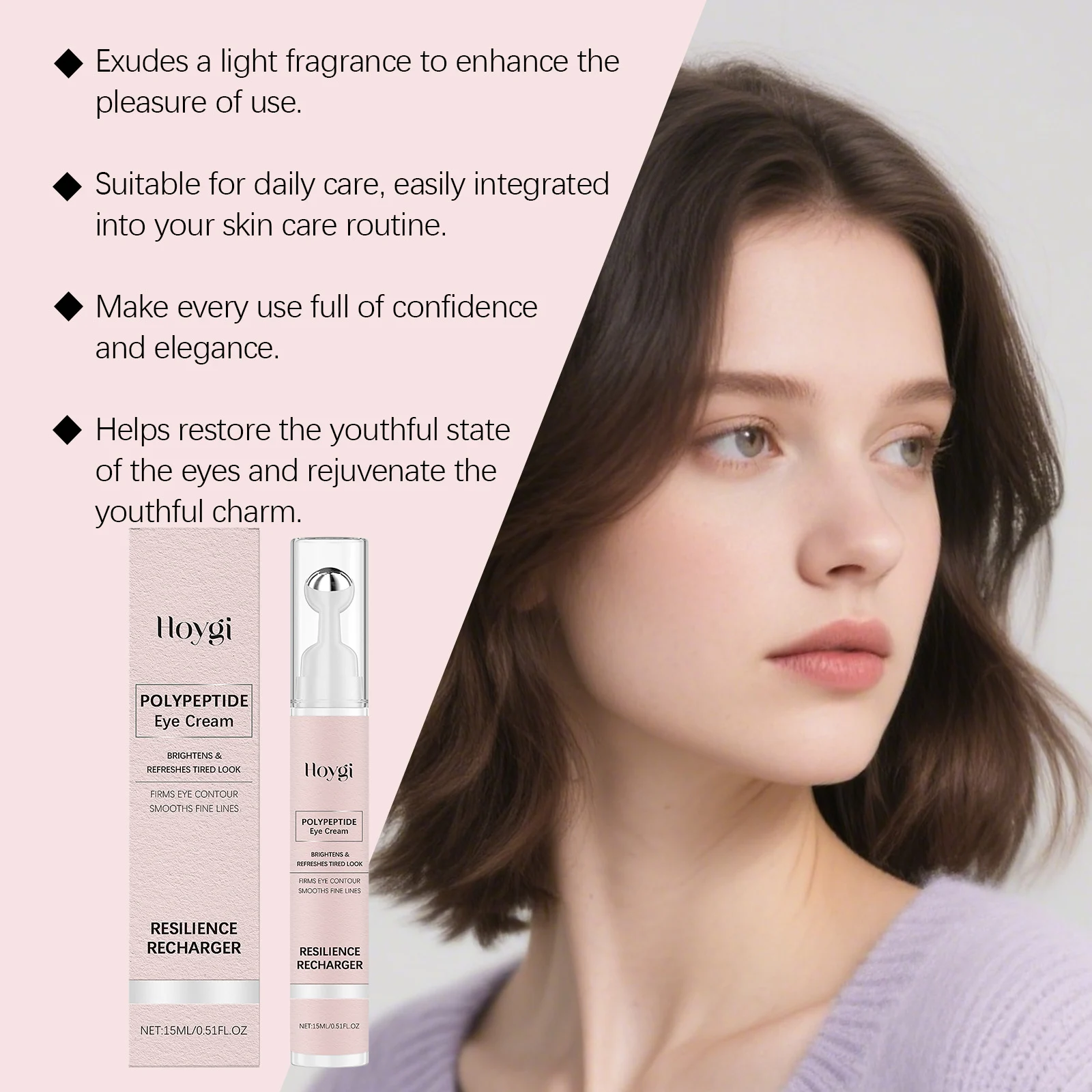Hoygi Polypeptide Eye Cream for Wrinkles Firming Brightening Moisturizing 15ml 6 polypeptide eye cream hoy 38utj6ea desc 6
