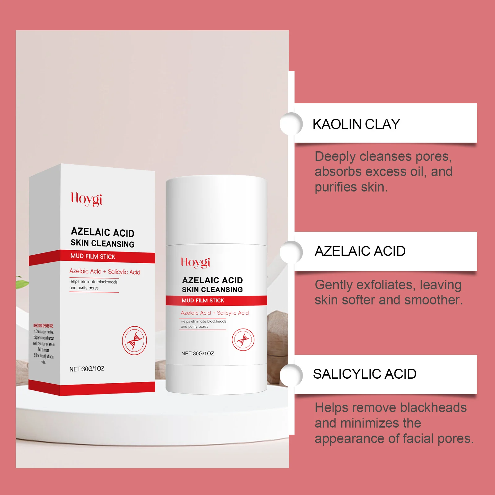 Pore Cleansing Mud Mask Stick Azelaic Acid Gentle Exfoliating Hydrating Facial Treatment 30g 5 pore cleansing mud mask stick azelaic acid 30g hoy ge9nb8qz desc 5