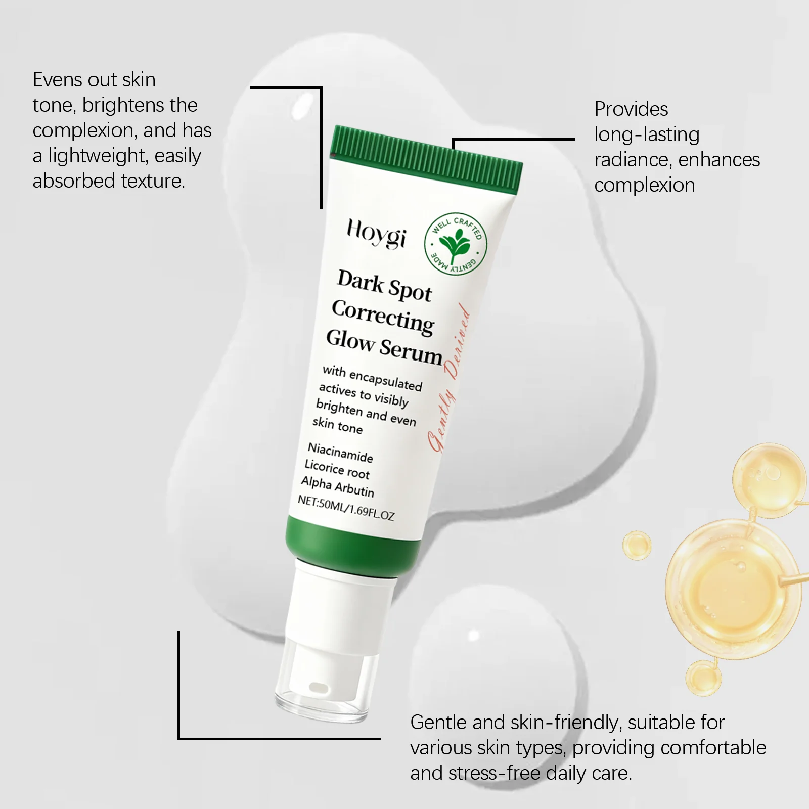 Hoygi Retinol Serum with Niacinamide & Licorice Root for Dark Spot Correcting & Brightening 8 retinol dark spot serum hoy hra7swdm desc 8