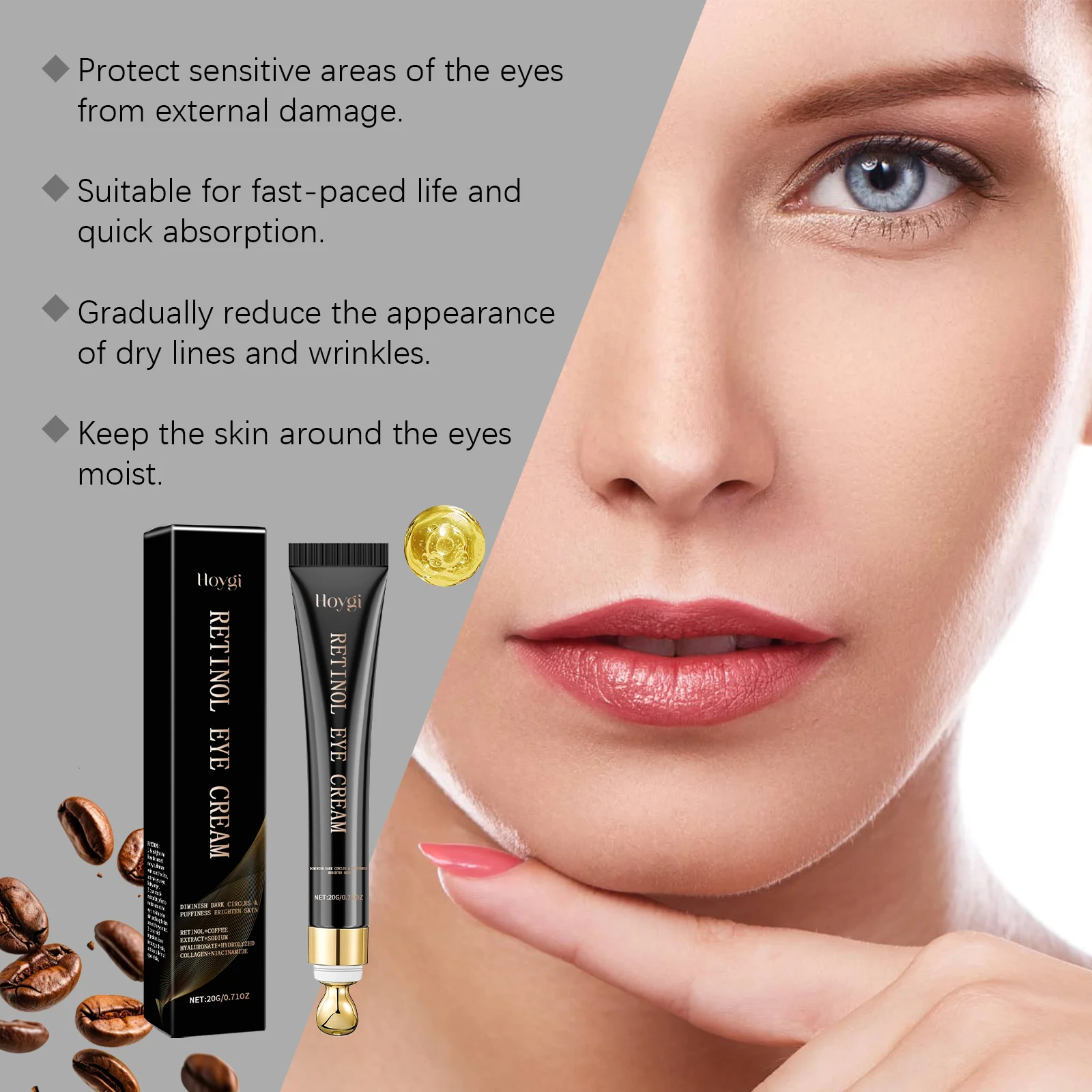 Retinol Eye Cream 20g for Dark Circles, Puffiness & Fine Lines 5 retinol eye cream 20g dark circles puffiness fine lines hoy e5ad3vca desc 5