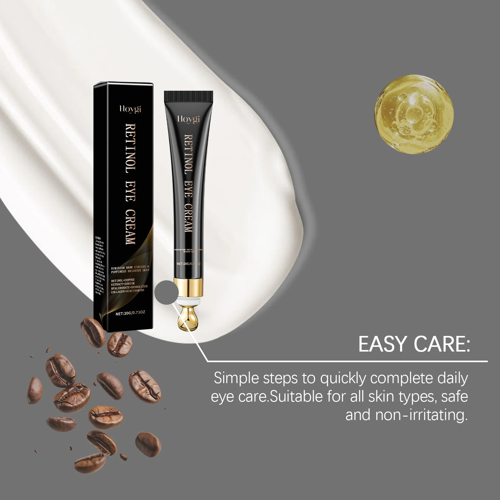 Retinol Eye Cream 20g for Dark Circles, Puffiness & Fine Lines 6 retinol eye cream 20g dark circles puffiness fine lines hoy e5ad3vca desc 6