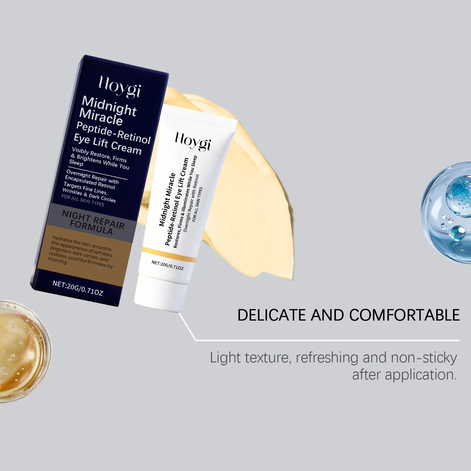 Hoygi Midnight Miracle Peptide-Retinol Eye Lift Cream | Restores, Firms & Brightens 8 retinol eye cream hoy 6fr8cwt8 desc 8