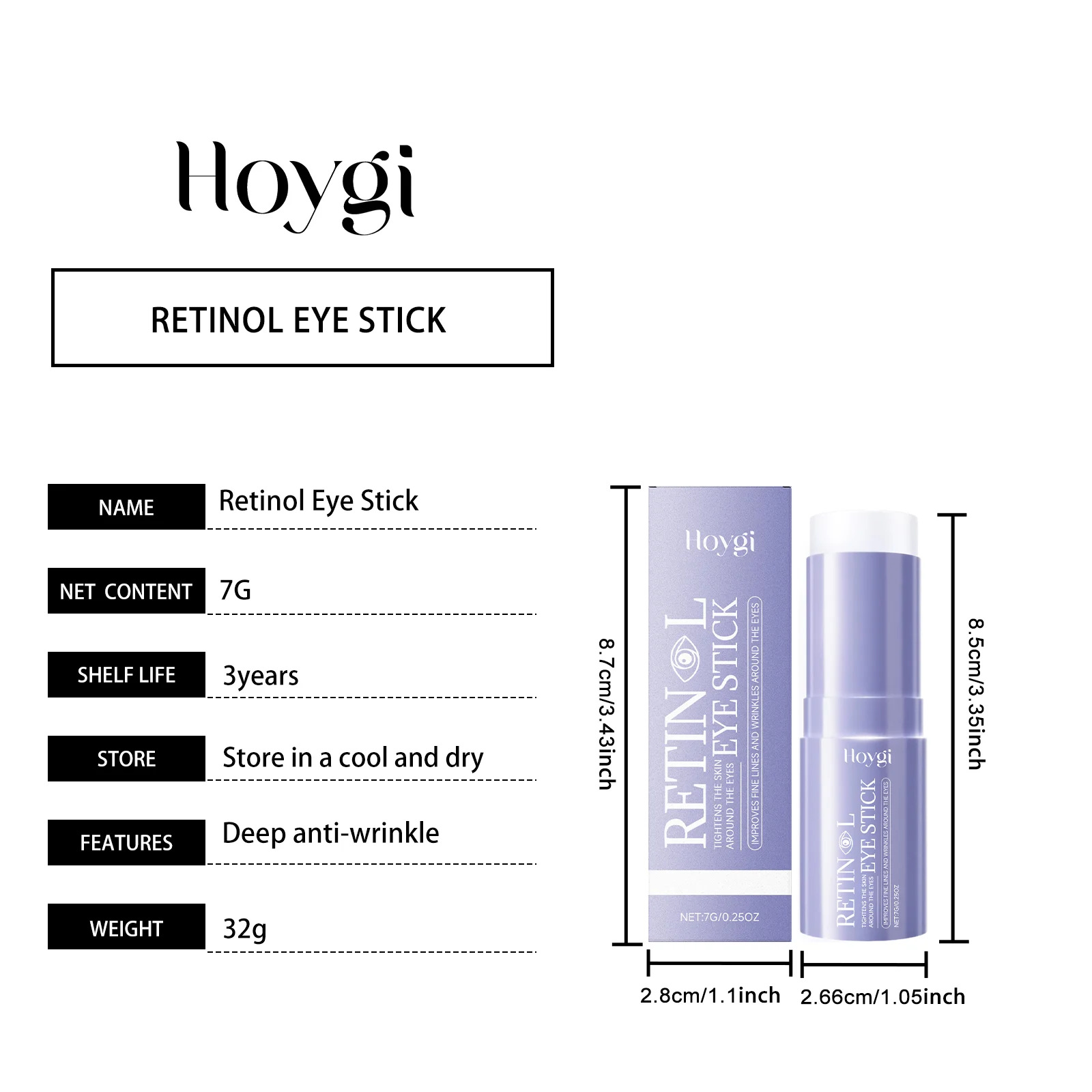 Hoygi Retinol Eye Stick Moisturizing Anti-Wrinkle Reduces Fine Lines Dark Circles 1 retinol eye stick moisturizing hoy h6s7d5qx desc 1