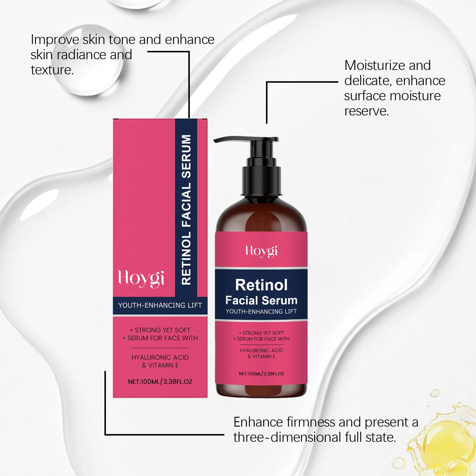 Retinol Facial Serum 100ml with Hyaluronic Acid & Vitamin E for Anti-Aging & Hydration 7 retinol facial serum 100ml hyaluronic acid vitamin e hoy 54n68pzk desc 7