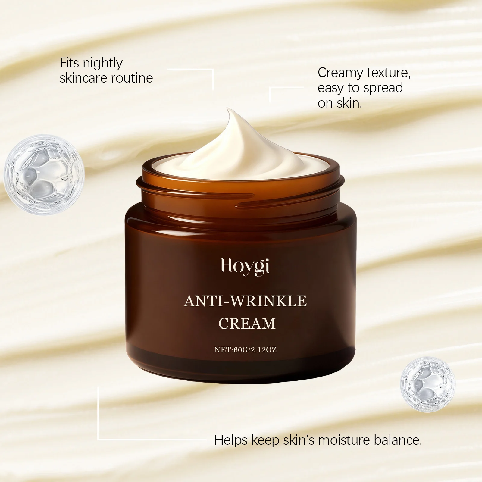 Hoygi Retinol Moisturizing Cream with Hyaluronic Acid for Anti-Wrinkle and Fine Line Care 5 retinol moisturizing cream hoy yyq37f4g desc 6