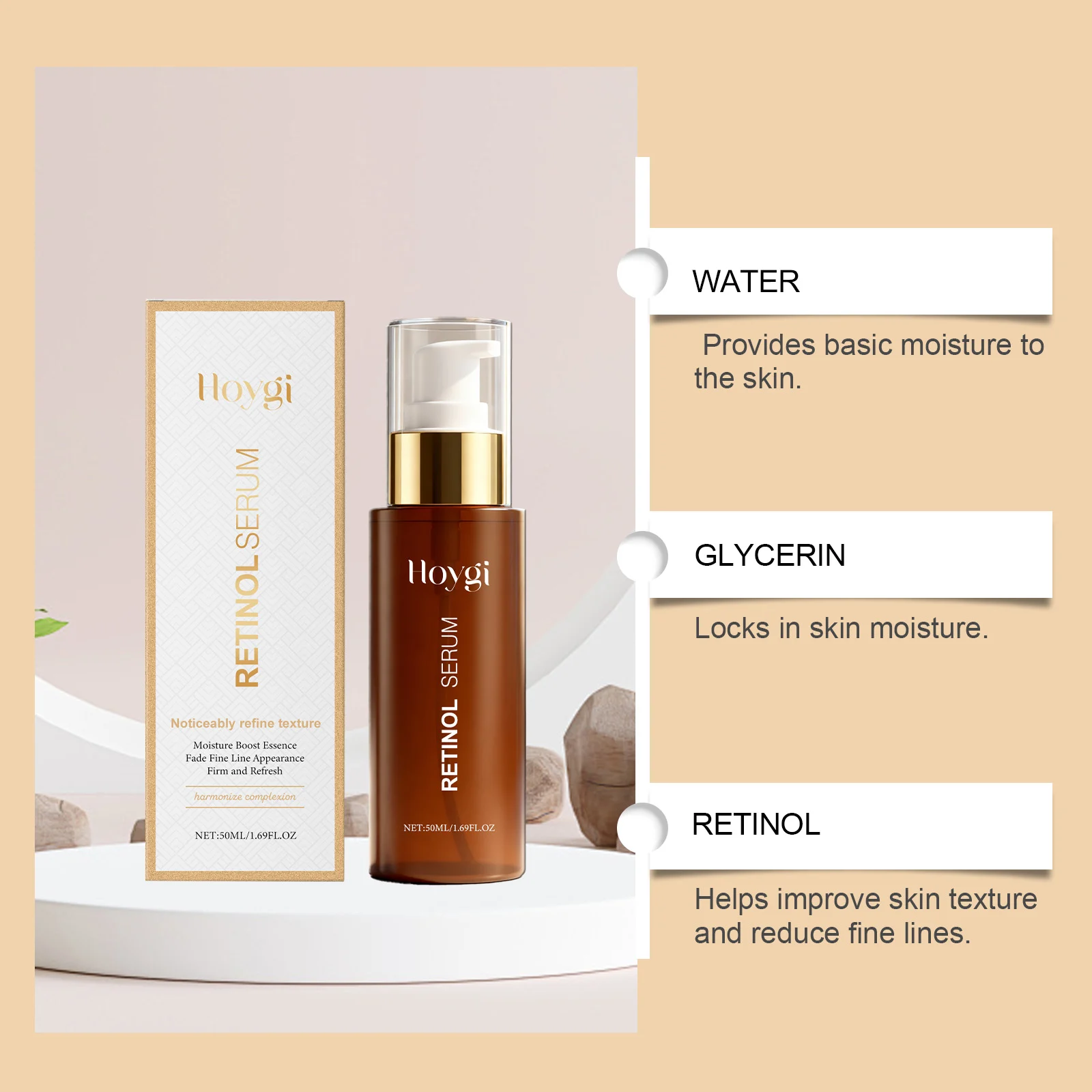 Hoygi Retinol Serum for Face, Moisturizing, Fades Fine Lines, Firms Skin, Evens Tone 6 retinol serum face hoy 7fzrv8we desc 6 1