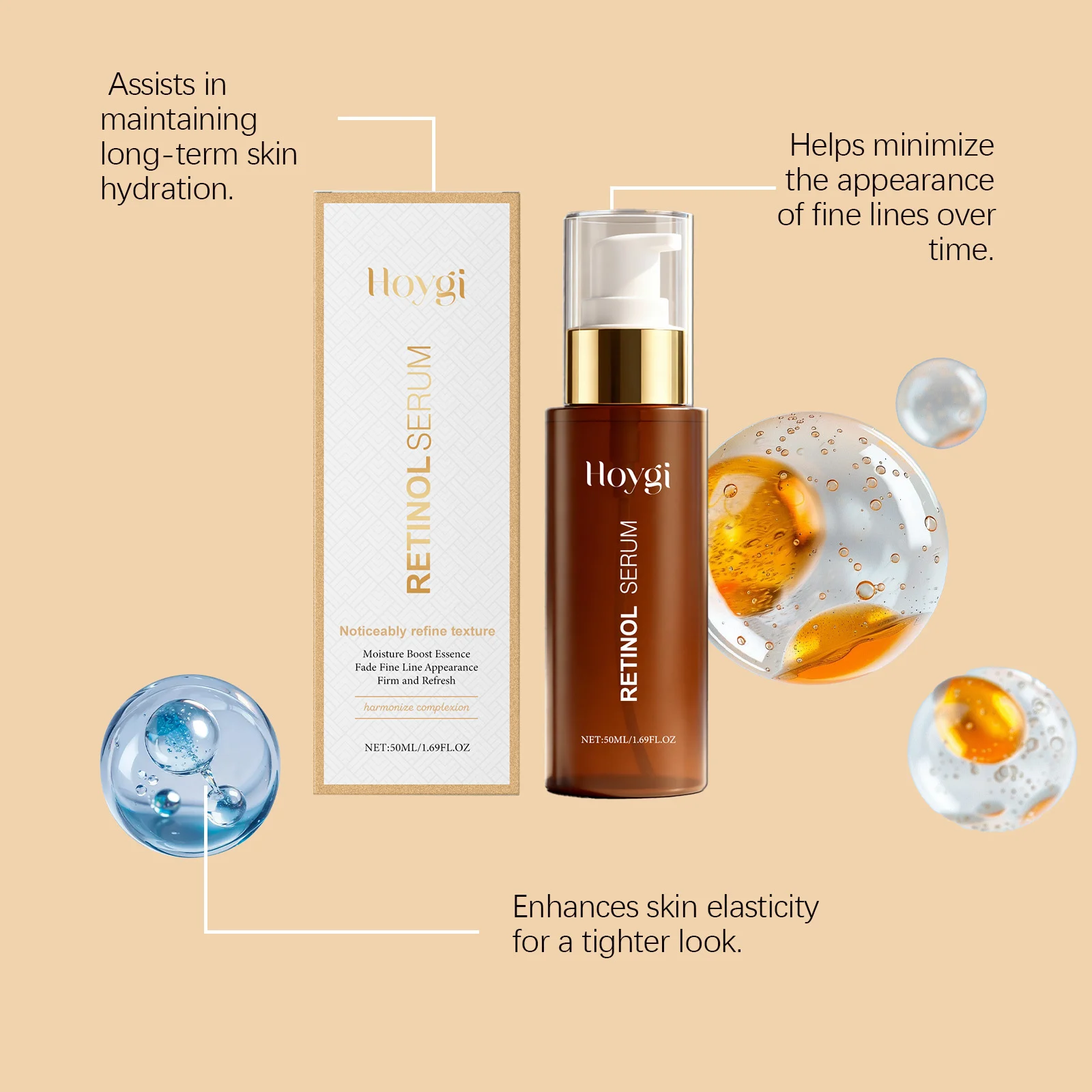 Hoygi Retinol Serum for Face, Moisturizing, Fades Fine Lines, Firms Skin, Evens Tone 7 retinol serum face hoy 7fzrv8we desc 7 1