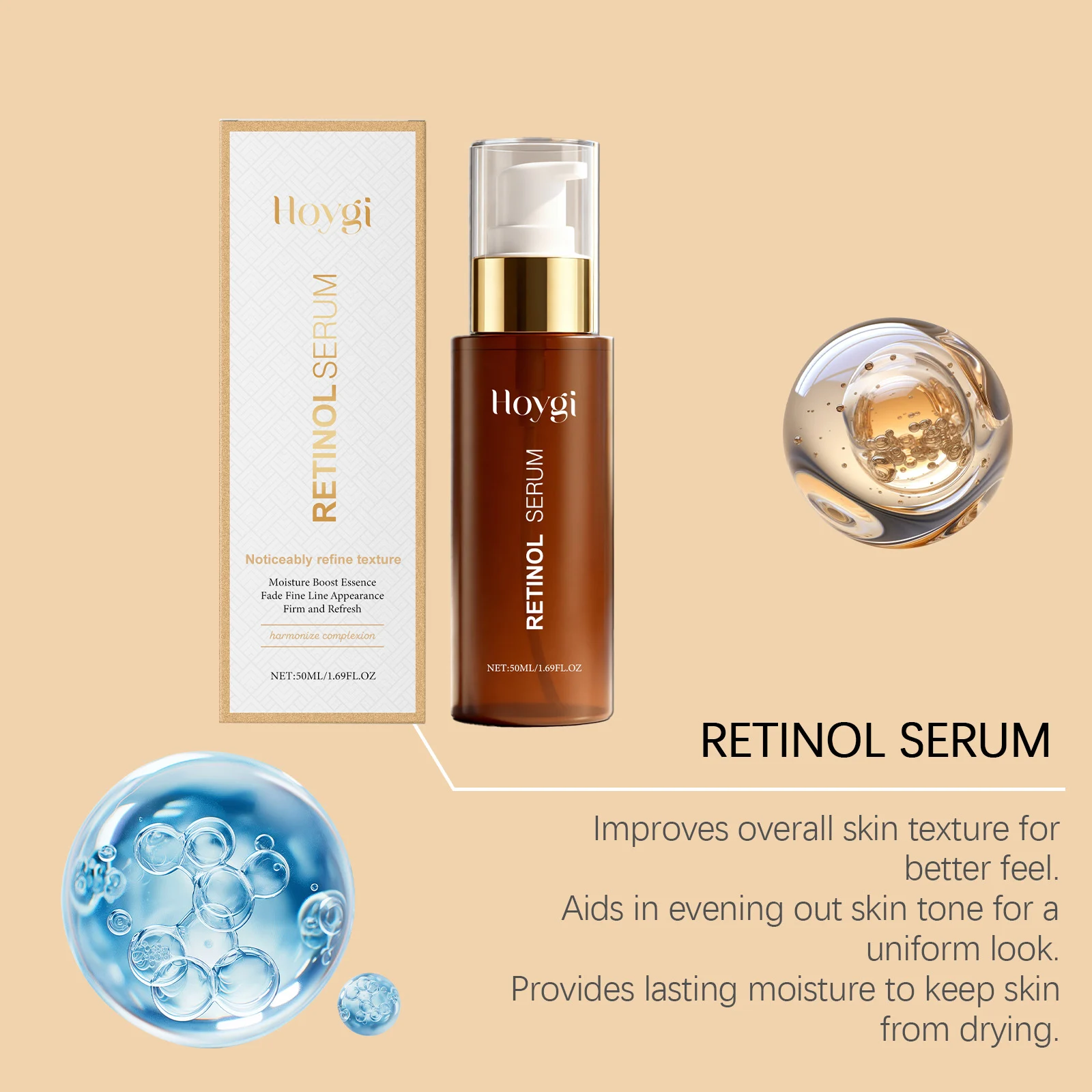 Hoygi Retinol Serum for Face, Moisturizing, Fades Fine Lines, Firms Skin, Evens Tone 8 retinol serum face hoy 7fzrv8we desc 8