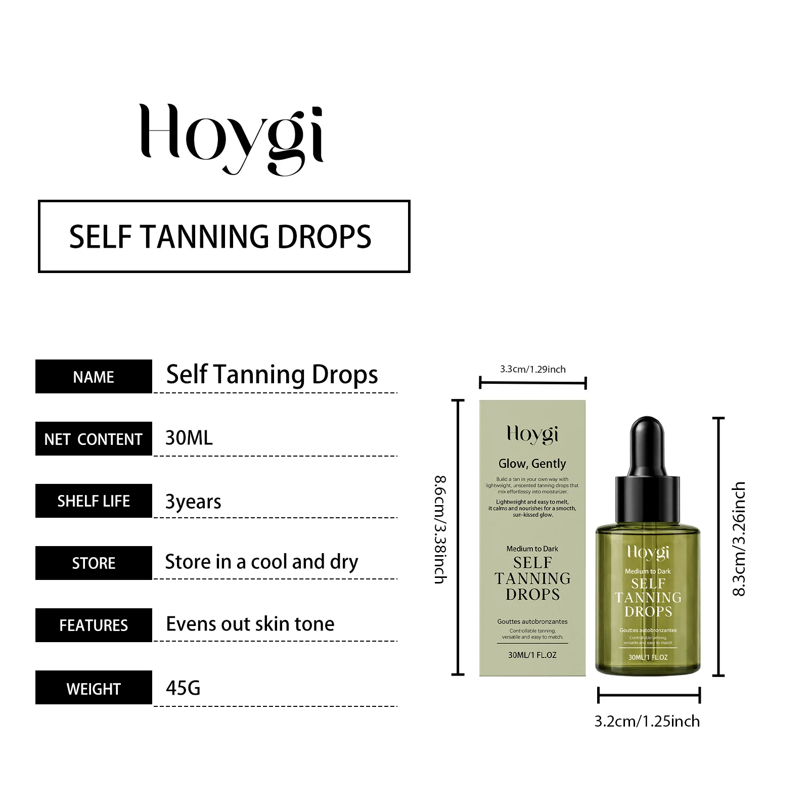 Self-Tanning Drops 30ml Gradual Sun-Kissed Glow Face & Body Moisturizer 1 self tanning drops 30ml glow hoy bpdgtsqv desc 1