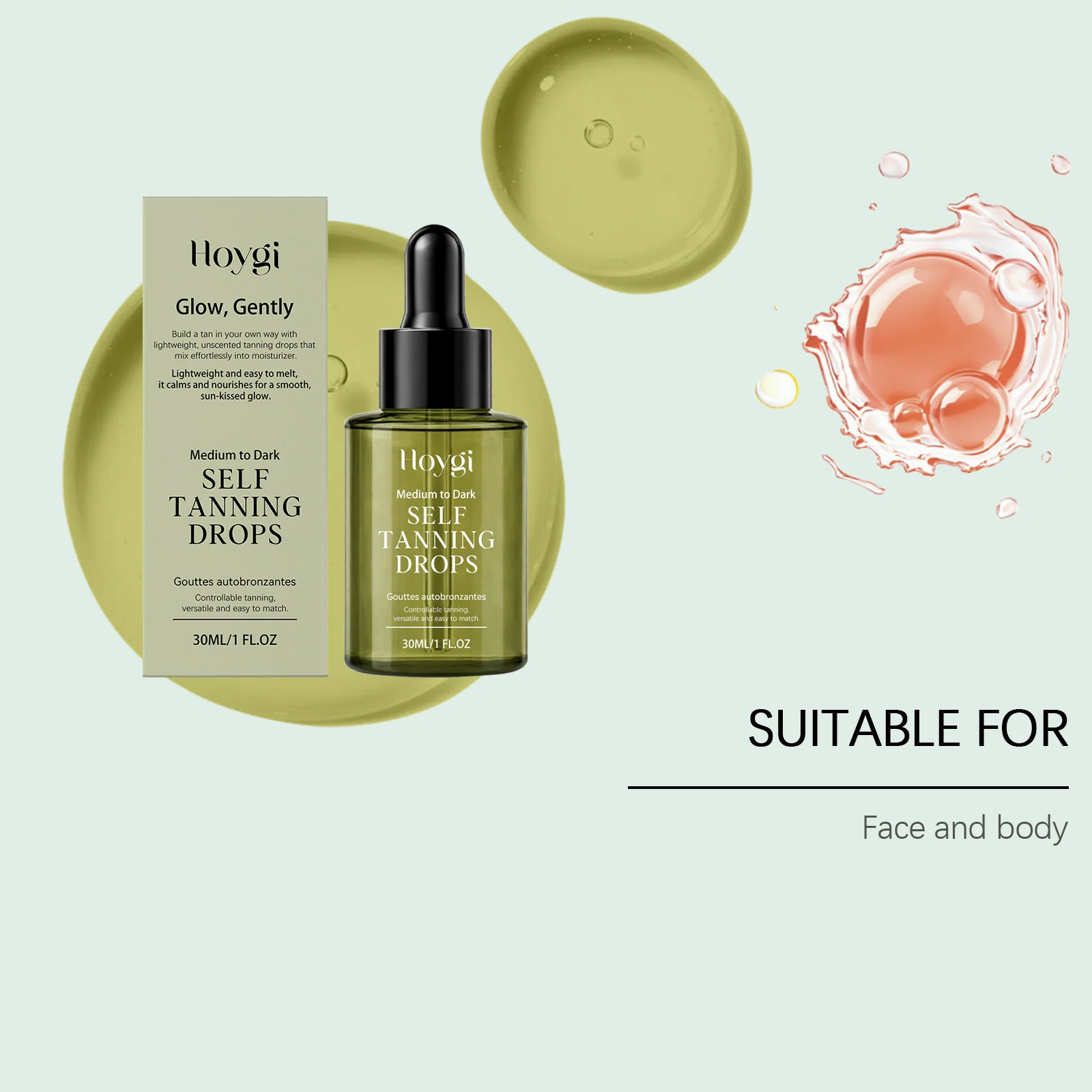 Self-Tanning Drops 30ml Gradual Sun-Kissed Glow Face & Body Moisturizer 8 self tanning drops 30ml glow hoy xvkzrp3q desc 8