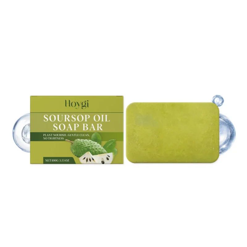 Hoygi Soursop Oil Soap Bar 100g for gentle cleansing, skin nourishment, and a comfortable, non-tightening feel.