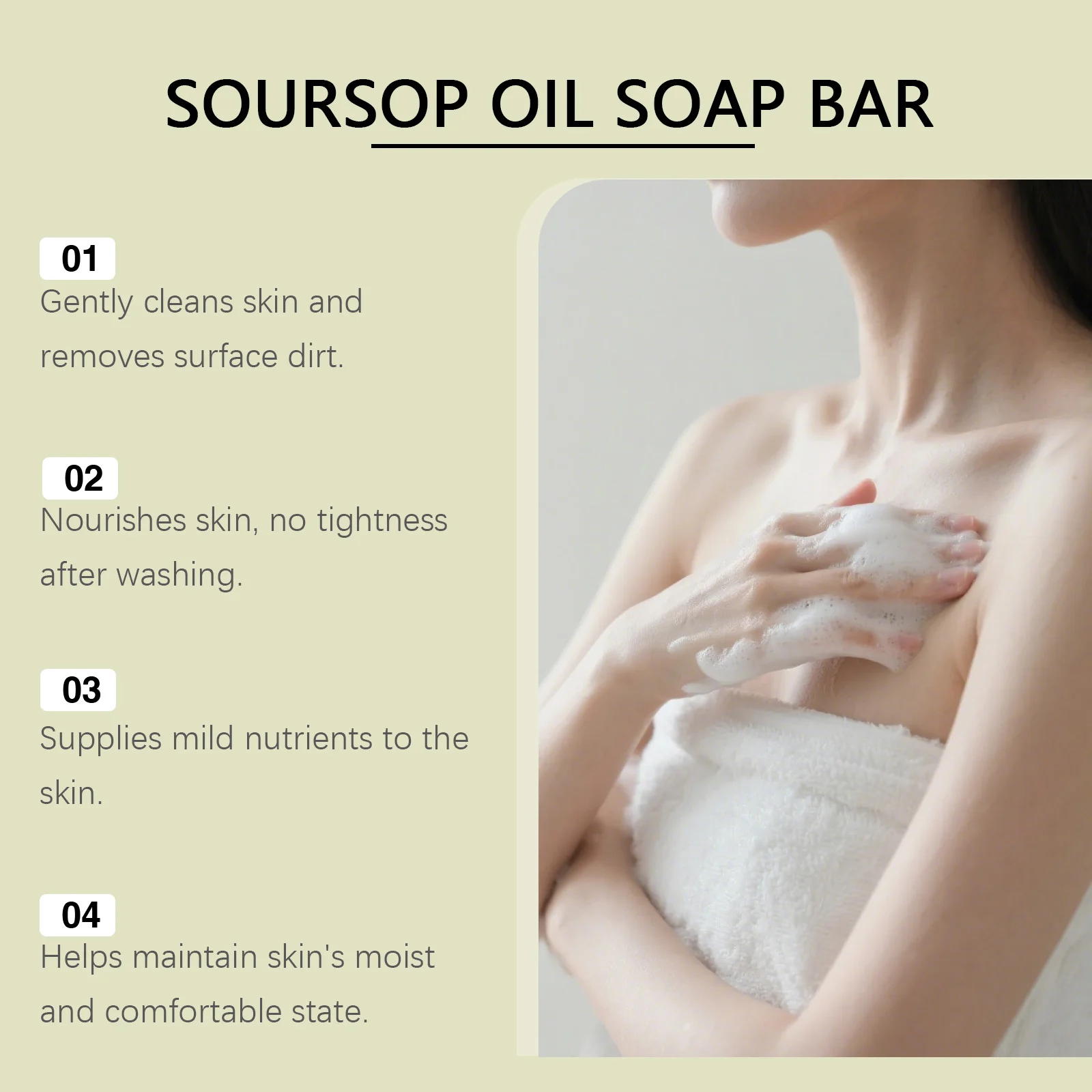 Soursop Oil Soap Bar 100g for Gentle Cleansing, Nourishing & Hydrating Skin Care 7 soursop oil soap bar 100g gentle cleansing nourishing hoy qn99qhqj desc 7