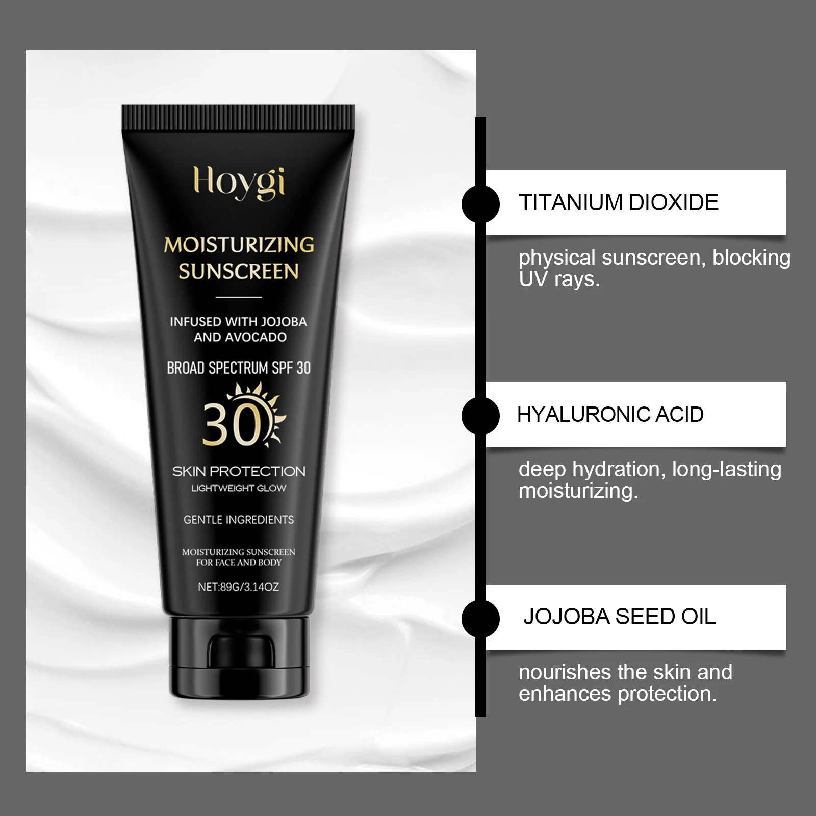 SPF 30 Moisturizing Sunscreen Broad Spectrum Sunscreen for Face and Body 89g 5 spf 30 moisturizing sunscreen broad spectrum hoy msh4s7z7 desc 5