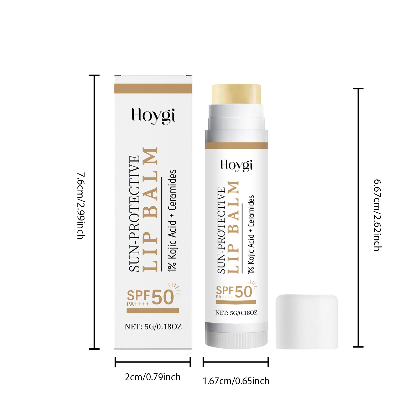 SPF50 Lip Balm with 1% Kojic Acid & Ceramides for Sun Protection & Brightening 2 spf50 lip balm kojic acid ceramides sun protection brightening hoy q4gw62bb desc 2