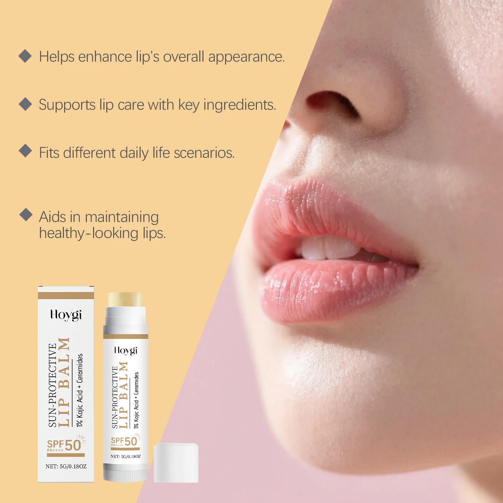 SPF50 Lip Balm with 1% Kojic Acid & Ceramides for Sun Protection & Brightening 9 spf50 lip balm kojic acid ceramides sun protection brightening hoy q4gw62bb desc 9 1