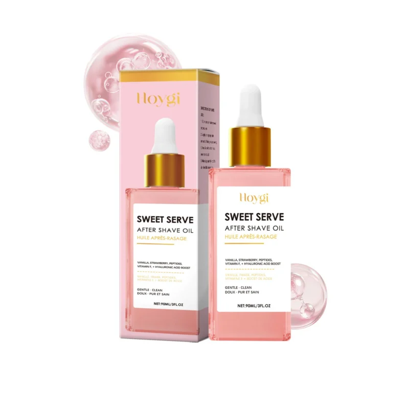 Hoygi Strawberry After Shave Care Oil 90ml with Vitamin F and Hyaluronic Acid for Soothing and Hair Growth Control