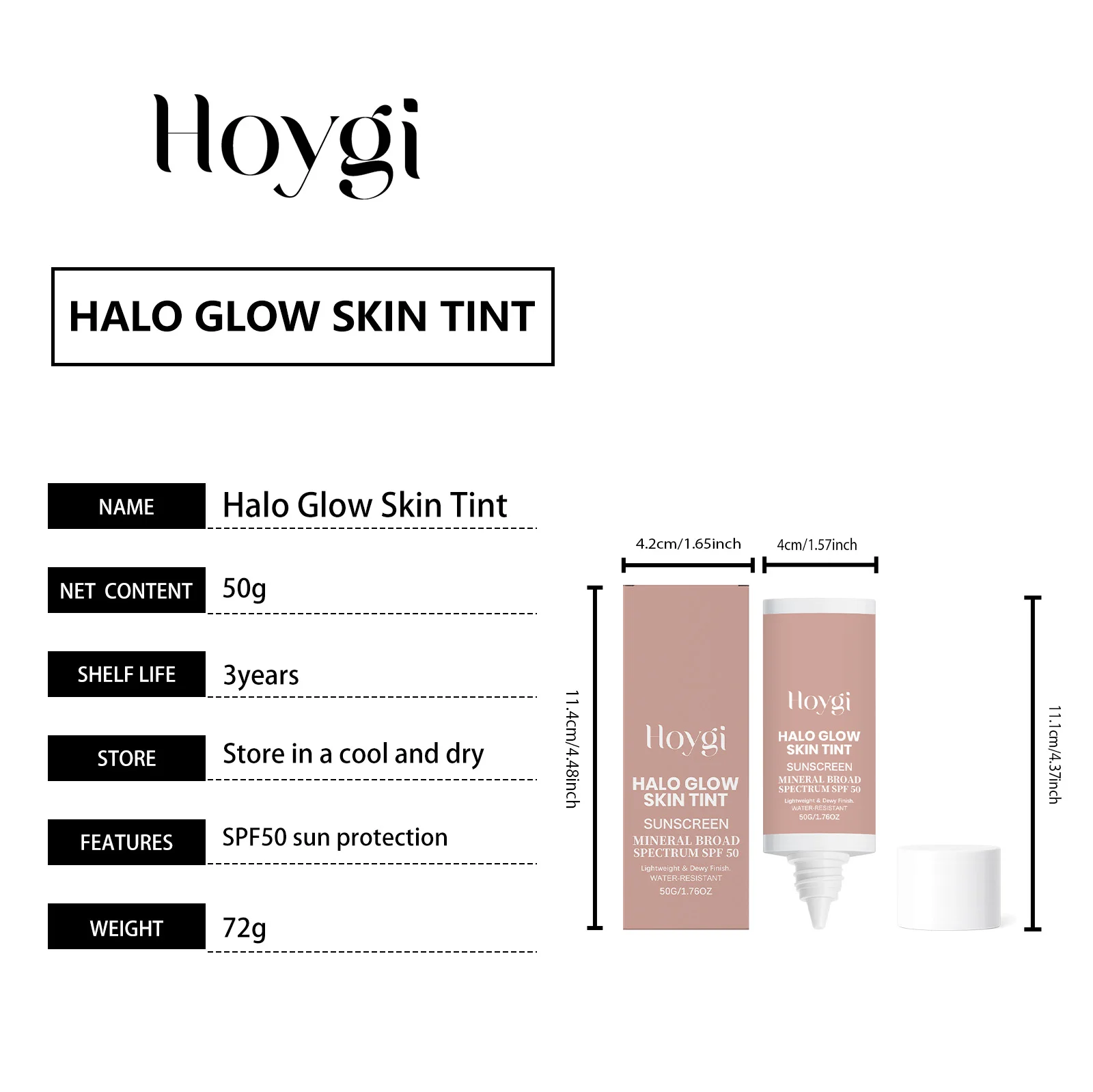 Sunscreen Tinted Moisturizer SPF50 Lightweight Dewy Finish 50g 1 sunscreen tinted moisturizer spf50 50g hoy 5acnqr2r desc 1