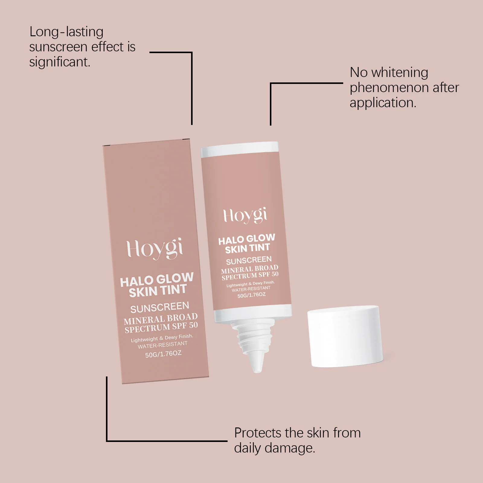 Sunscreen Tinted Moisturizer SPF50 Lightweight Dewy Finish 50g 6 sunscreen tinted moisturizer spf50 50g hoy 5acnqr2r desc 6