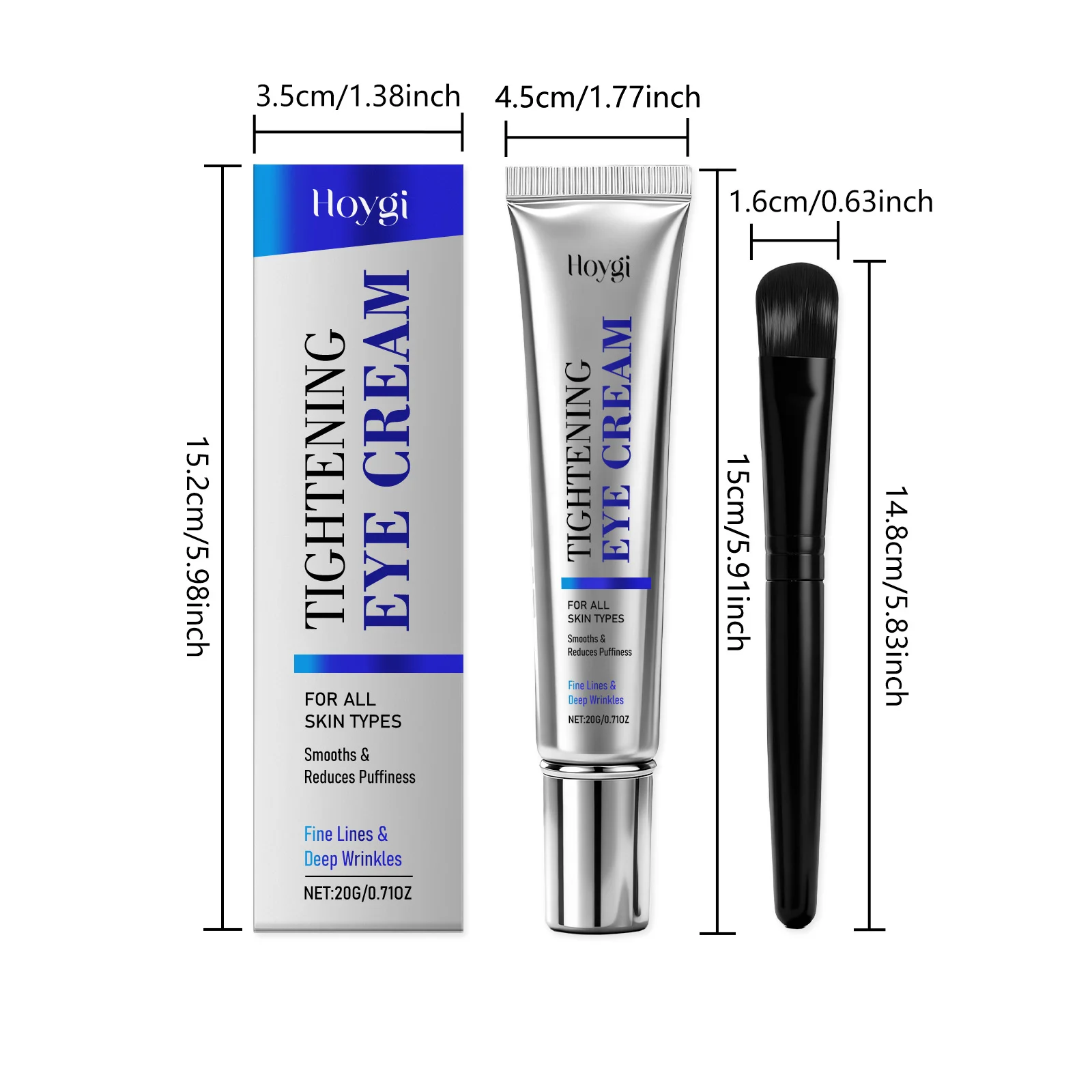 Hoygi Tightening & Smoothing Eye Cream for All Skin Types, Reduces Puffiness & Fine Lines 1 tightening smoothing eye cream hoy z54tgfrb desc 1 1