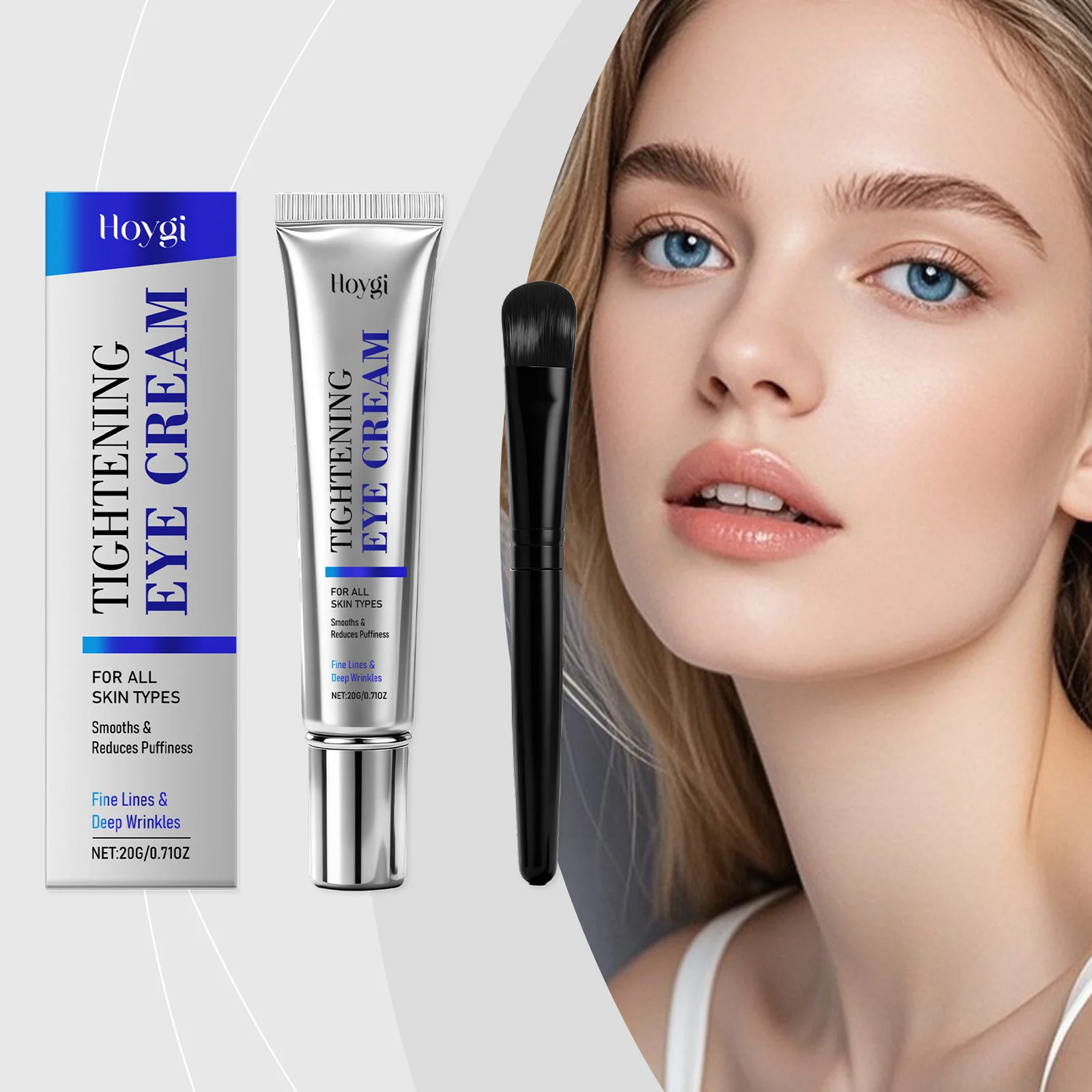 Hoygi Tightening & Smoothing Eye Cream for All Skin Types, Reduces Puffiness & Fine Lines 2 tightening smoothing eye cream hoy z54tgfrb desc 2