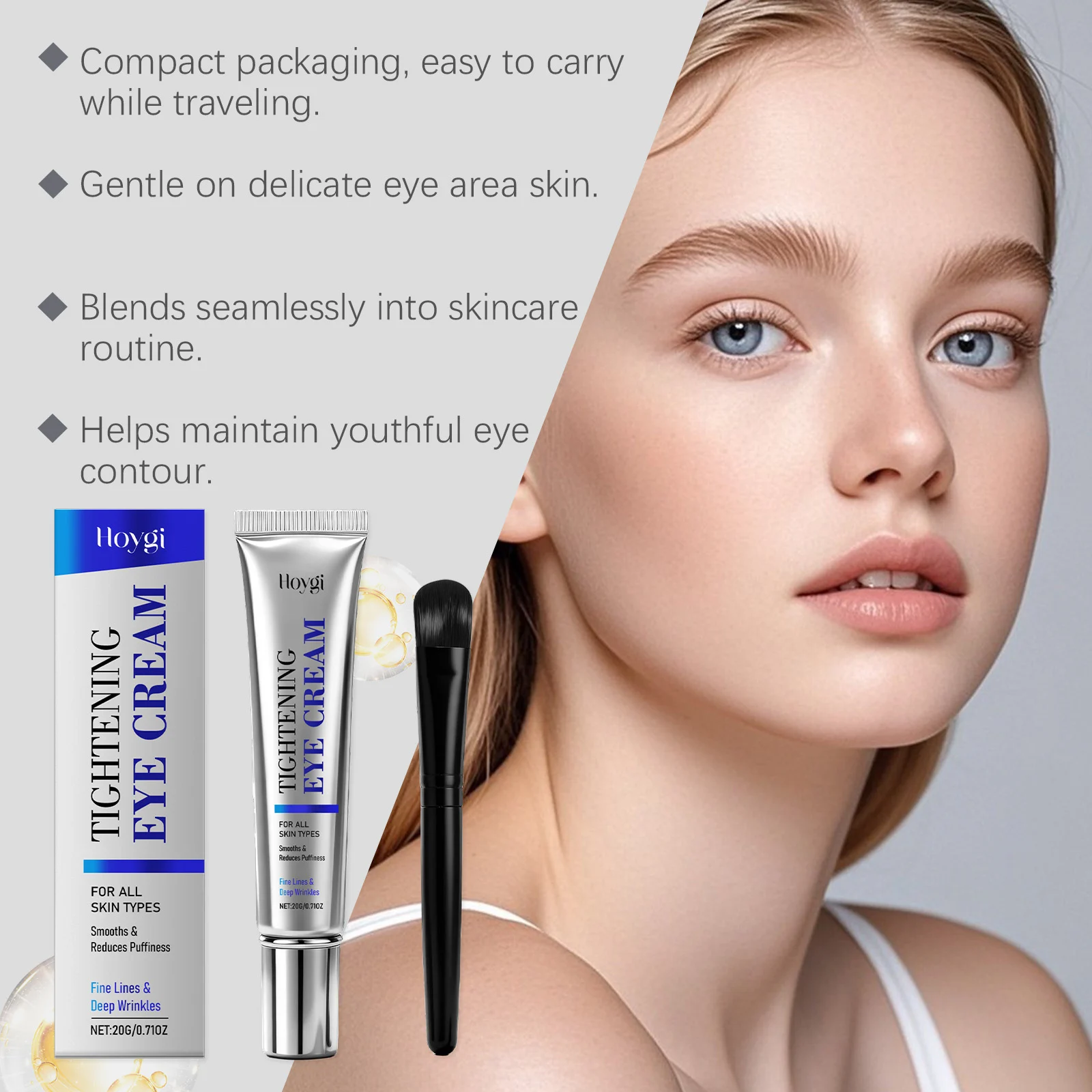 Hoygi Tightening & Smoothing Eye Cream for All Skin Types, Reduces Puffiness & Fine Lines 8 tightening smoothing eye cream hoy z54tgfrb desc 8