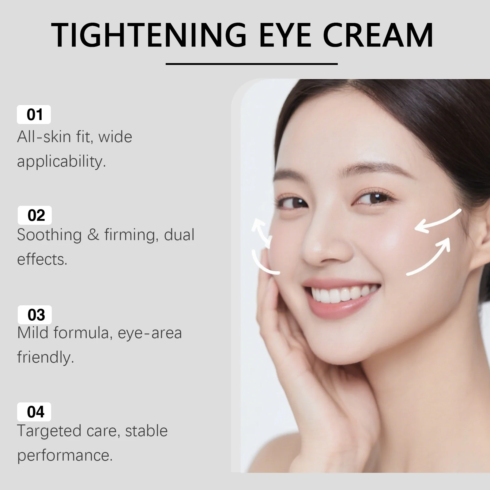 Hoygi Tightening & Smoothing Eye Cream for All Skin Types, Reduces Puffiness & Fine Lines 9 tightening smoothing eye cream hoy z54tgfrb desc 9