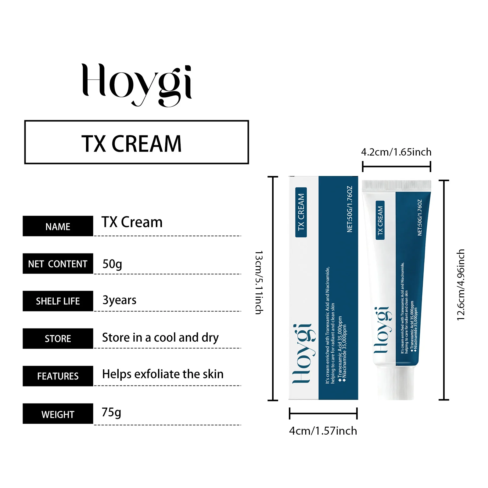 Tranexamic Acid Niacinamide Cream 50g Brightening Moisturizing Face Cream for Sun Damage & Dark Spot Reduction 1 tranexamic acid niacinamide cream 50g hoy wwx4nvx5 desc 1