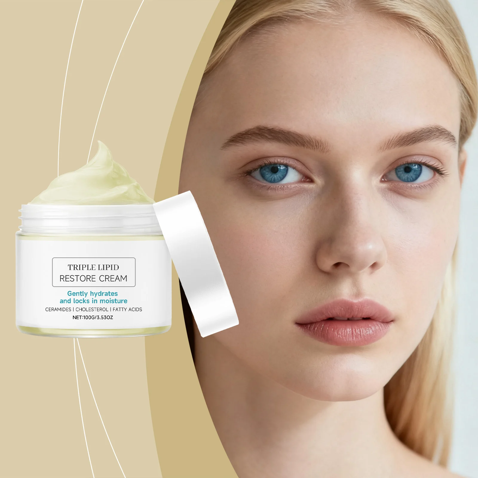 Hoygi Triple Lipid Restore Cream | Ceramides Cholesterol Fatty Acids | 100g Firming Moisturizer 2 triple lipid moisturizing cream hoy xvpvcpfu desc 2