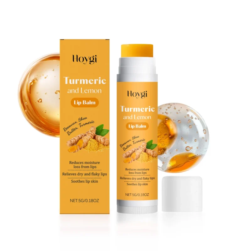 Hoygi Turmeric Nourishing Lip Balm 5g for intense hydration and revitalizing glossy lips