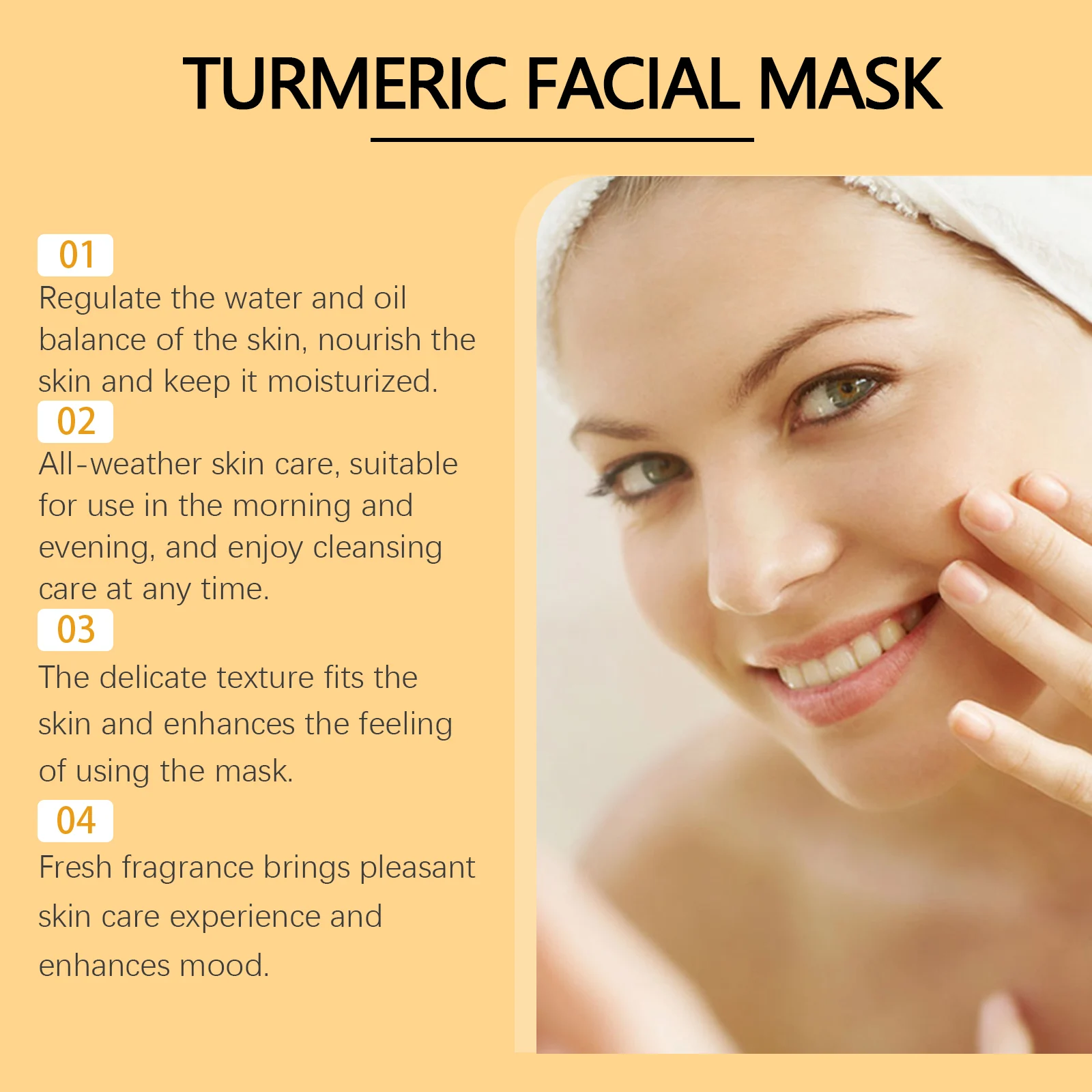 Turmeric Peel-Off Mask Deep Cleansing Pores Brightening Hydrating Facial Mask 50g 5 turmeric peel off mask deep cleansing brightening 50g hoy 5x3ssssk desc 5