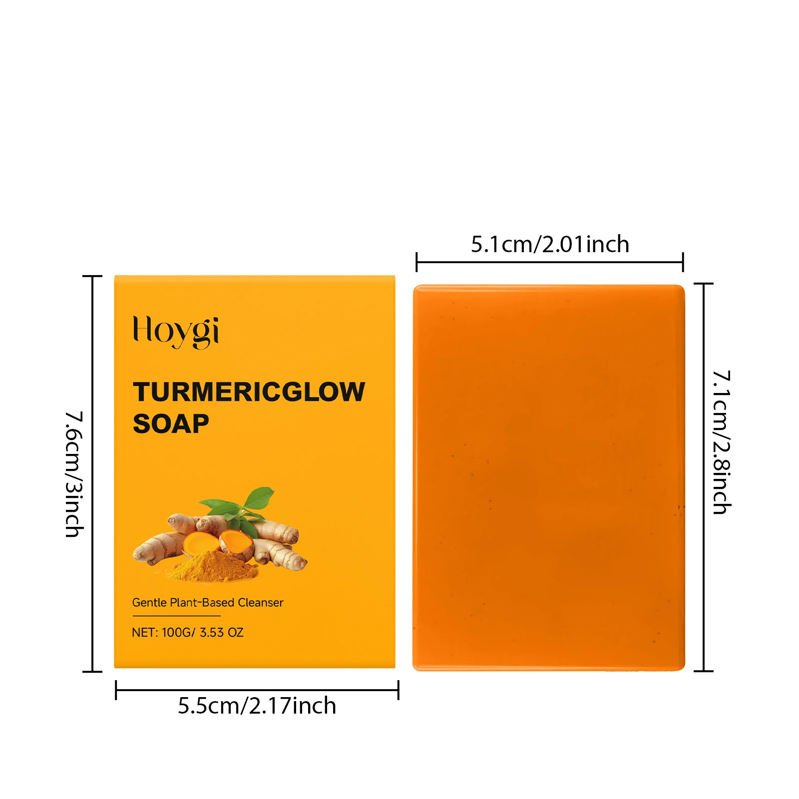 Turmeric Soap for Glowing Skin, Hydrating Daily Cleanser for Even & Radiant Complexion, 100g Bar 1 turmeric soap glowing skin hydrating cleanser 100g hoy 52jjbd5u desc 1