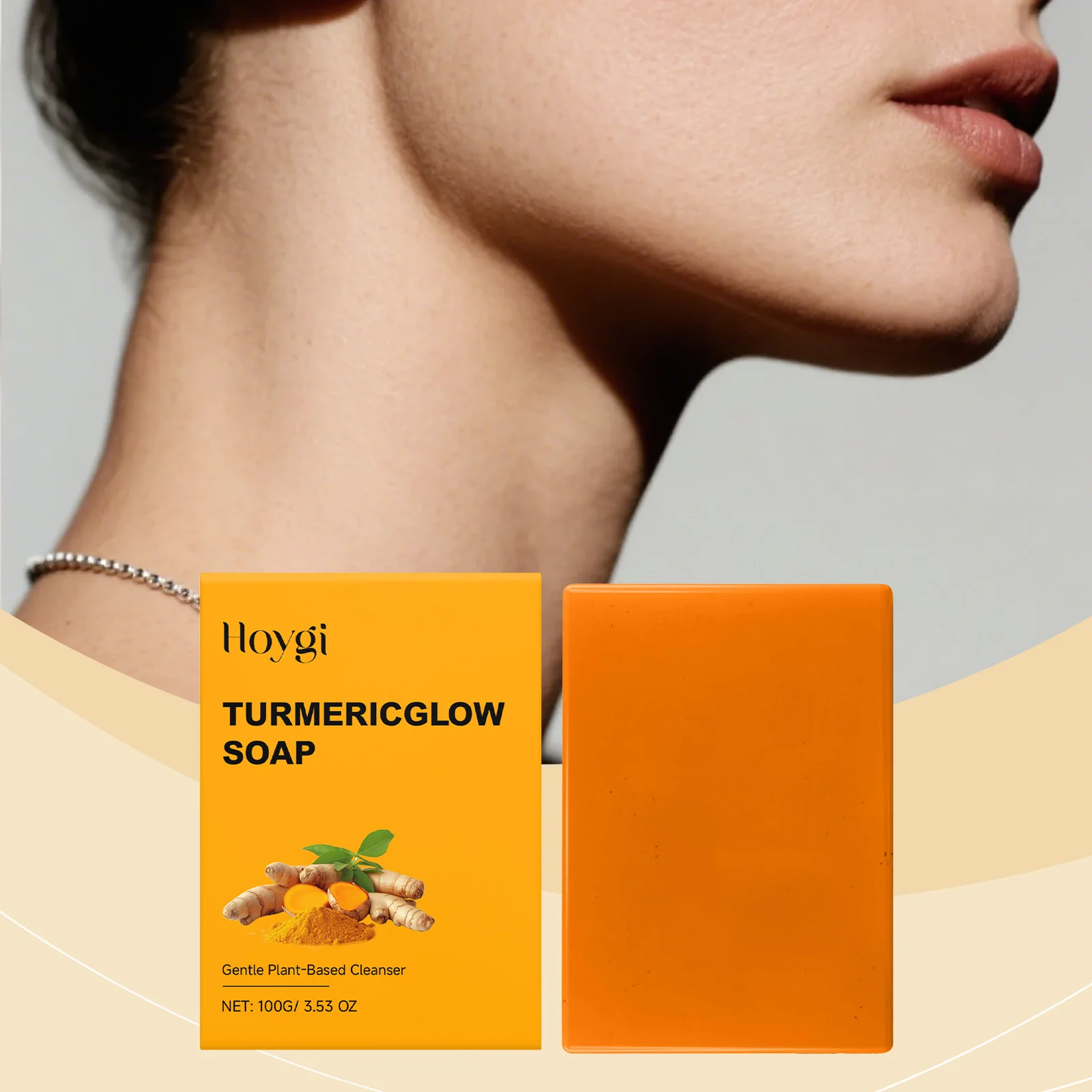 Turmeric Soap for Glowing Skin, Hydrating Daily Cleanser for Even & Radiant Complexion, 100g Bar 2 turmeric soap glowing skin hydrating cleanser 100g hoy 52jjbd5u desc 2