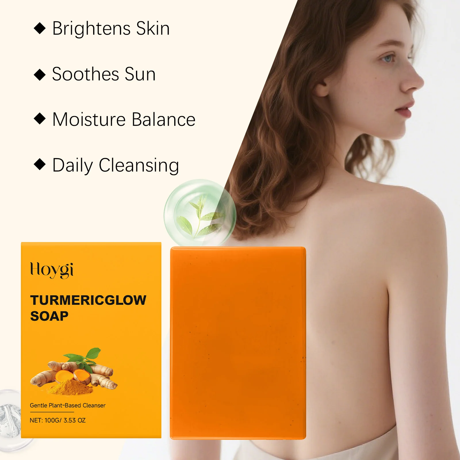 Turmeric Soap for Glowing Skin, Hydrating Daily Cleanser for Even & Radiant Complexion, 100g Bar 8 turmeric soap glowing skin hydrating cleanser 100g hoy 52jjbd5u desc 8