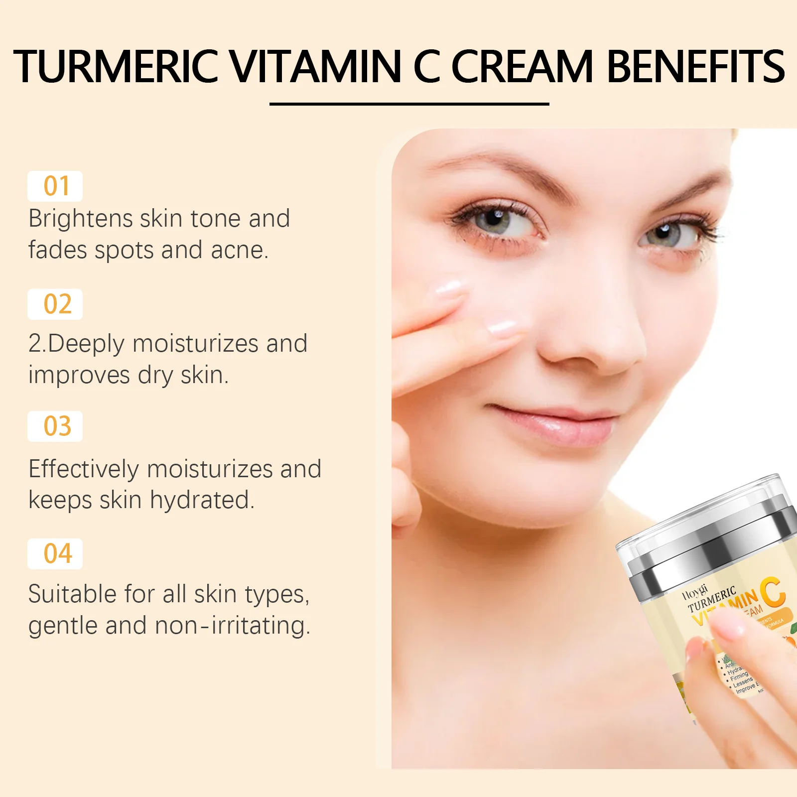 Turmeric Vitamin C Brightening Cream 50g for Even Skin Tone & Hydration 5 turmeric vitamin c brightening cream 50g hoy 9y77d8m8 desc 5