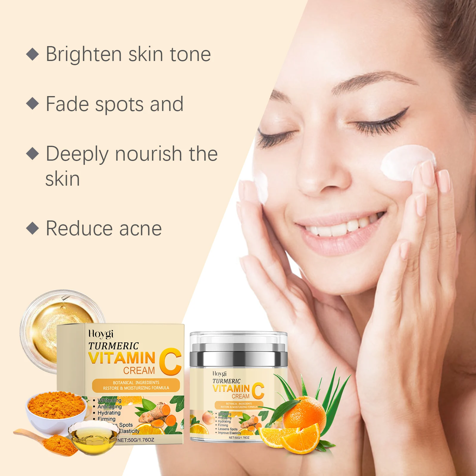 Turmeric Vitamin C Brightening Cream 50g for Even Skin Tone & Hydration 7 turmeric vitamin c brightening cream 50g hoy 9y77d8m8 desc 7