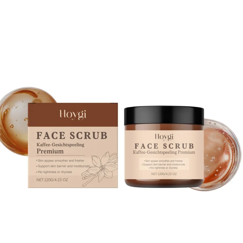 Hoygi Vanilla Coffee Face Scrub 120g for gentle exfoliation and radiant skin