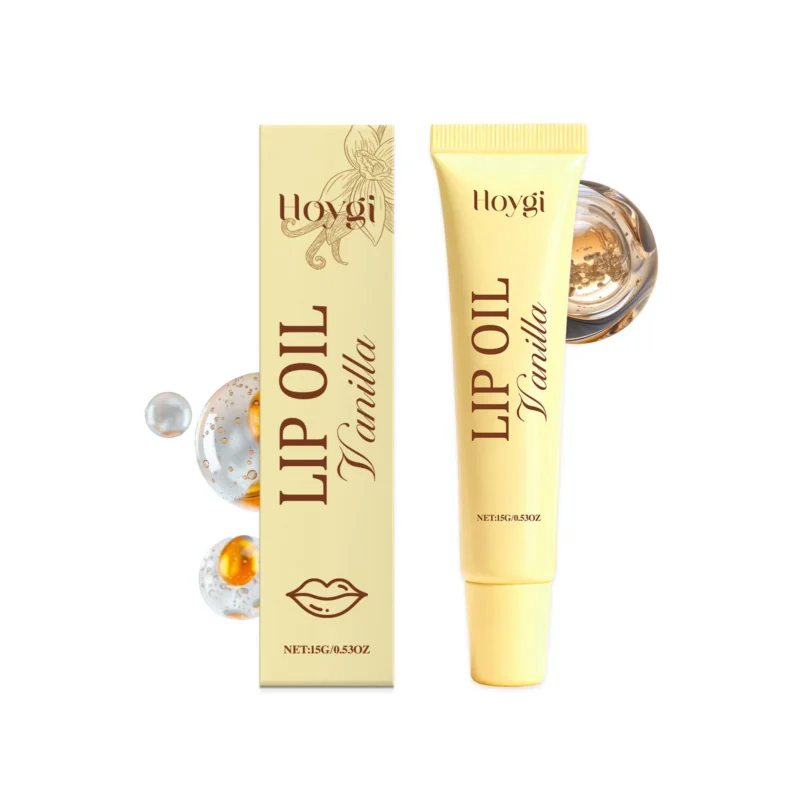 Hoygi Vanilla Lip Oil for Dry Lips, Long-Lasting Hydration & Pinkish Brightening