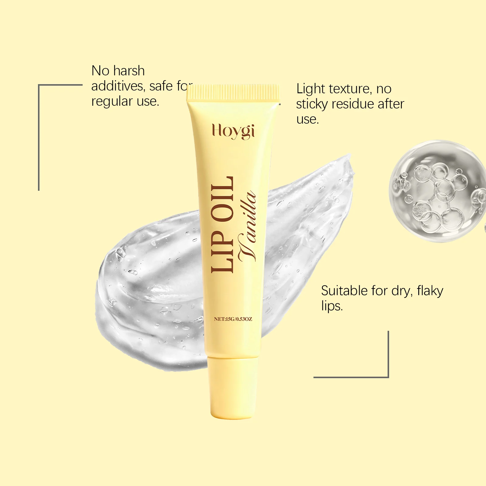 Hoygi Vanilla Lip Oil for Dry Lips, Long-Lasting Hydration & Pinkish Brightening 7 vanilla lip oil hoy rjwfspjc desc 7